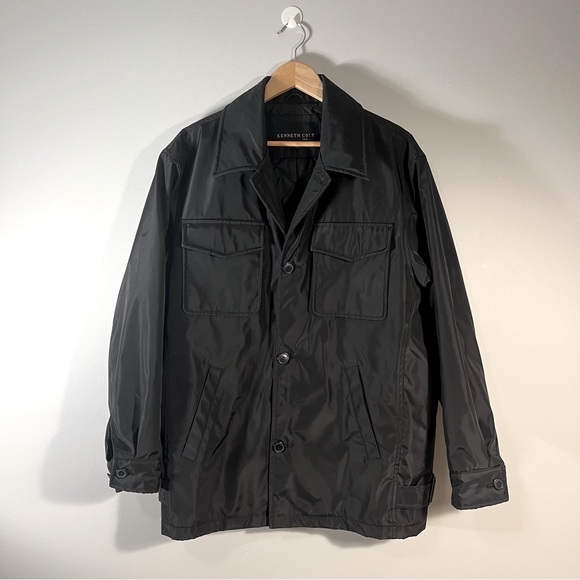 Kenneth Cole New York Other - Kenneth Cole New York Fully Lined Black Nylon Utility Jacket Coat Men’s Large
